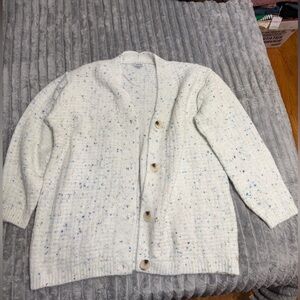 White Birch Speckled Cardigan Sweater